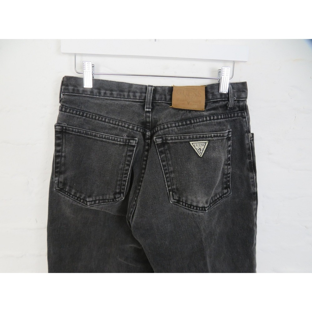 Vintage Guess Jeans Mens 30x32 Black Denim High Rise Tapered USA Made 80s - Picture 4 of 11